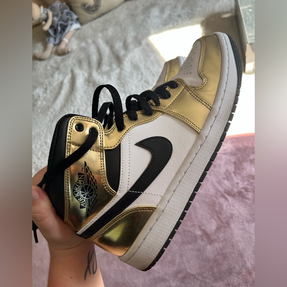 Jordan Gold and Black Women's Sneakers